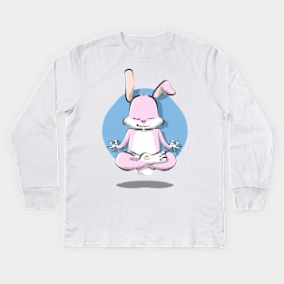 Yoga Spiritual Bunny Pet Owners Kids Long Sleeve T-Shirt